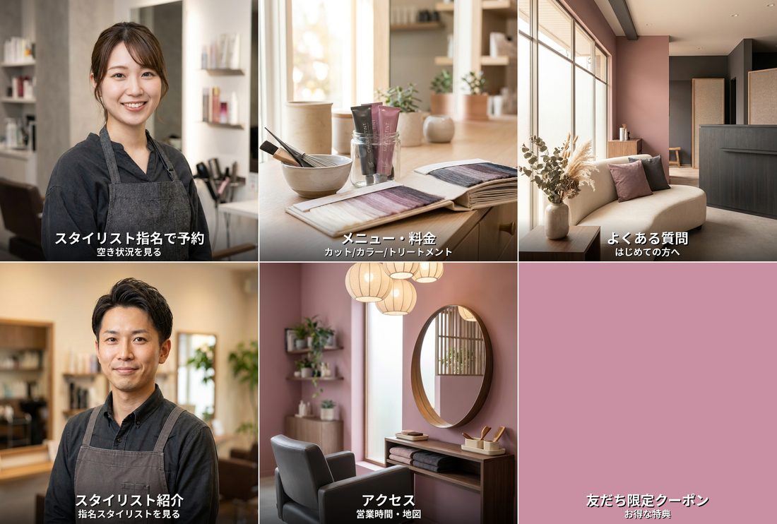 hair salon 結 リッチメニュー