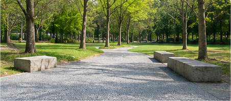 公園・遊歩道・広場に施工した透水性コンクリート