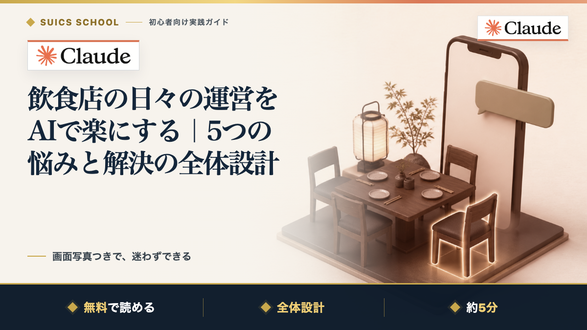 飲食店の日々の運営をAIで楽にする｜5つの悩みと解決の全体設計